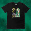 Boston Bobby Orr and Larry Bird legends signatures Tee shirt