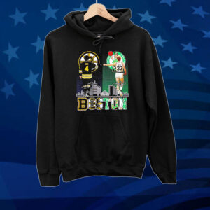 Boston Bobby Orr and Larry Bird legends signatures Tee shirt