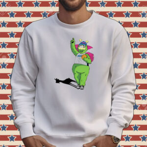 Gary Harris wearing stuff Orlando Magic mascot Tee shirt