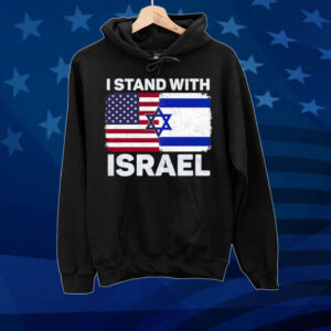 I Stand With Israel Shirt USA American Flag with Israel Flag Tee Shirt