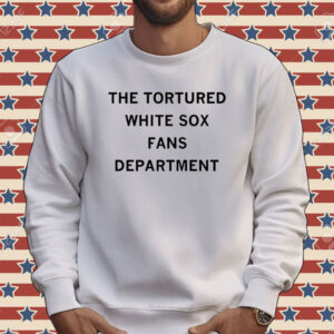 Jimmy V wearing the tortured white sox fans department Tee shirt