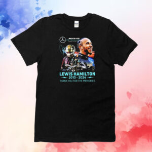 Lewis Hamilton Petronas Formula One 2013-2024 thank you for the memories signature T-Shirt