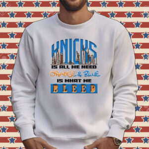 New York Knicks is all we need orange & blue is what we bleed Tee shirt