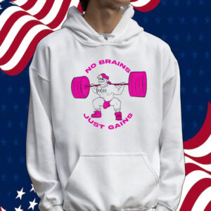 No brains just gains cartoon Tee shirt