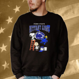 Snoopy Charlie Brown and Woodstock Wall Paint Penn State Nittany Lions Tee shirt
