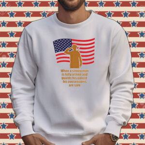 When a strong man is fully armed and guards his palace his possessions are safe Tee shirt