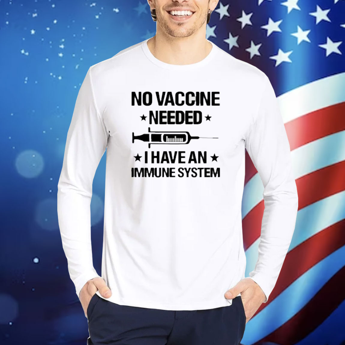 Laurence Fox Wearing No Vaccine Needed I Have An Immune System Shirt