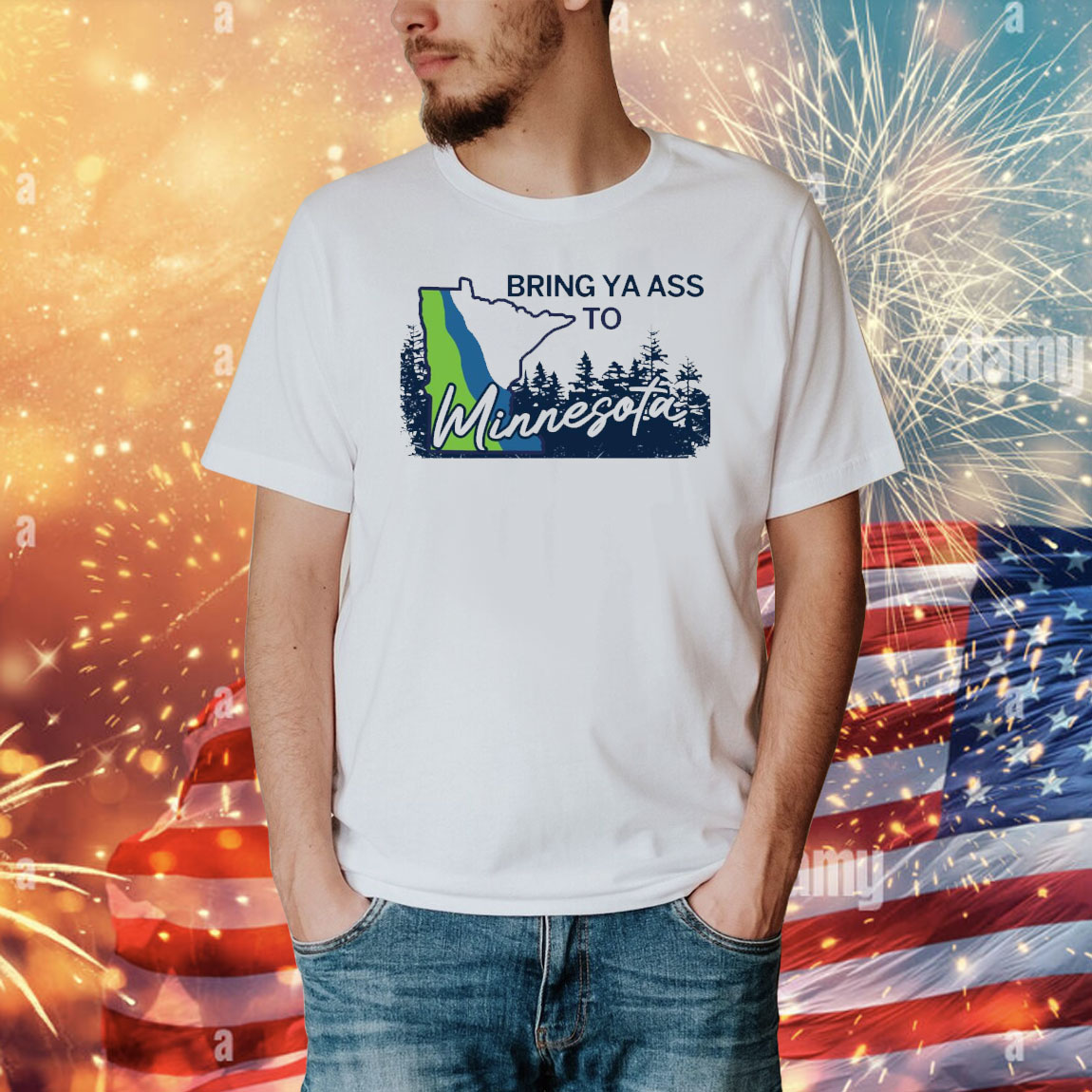 Minnesota Timberwolves Bring Ya Ass To Minnesota Road Sign Shirt
