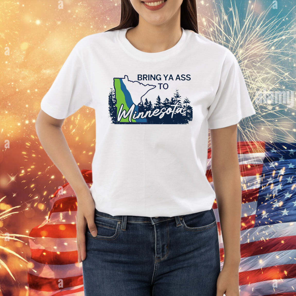 Minnesota Timberwolves Bring Ya Ass To Minnesota Road Sign Shirt