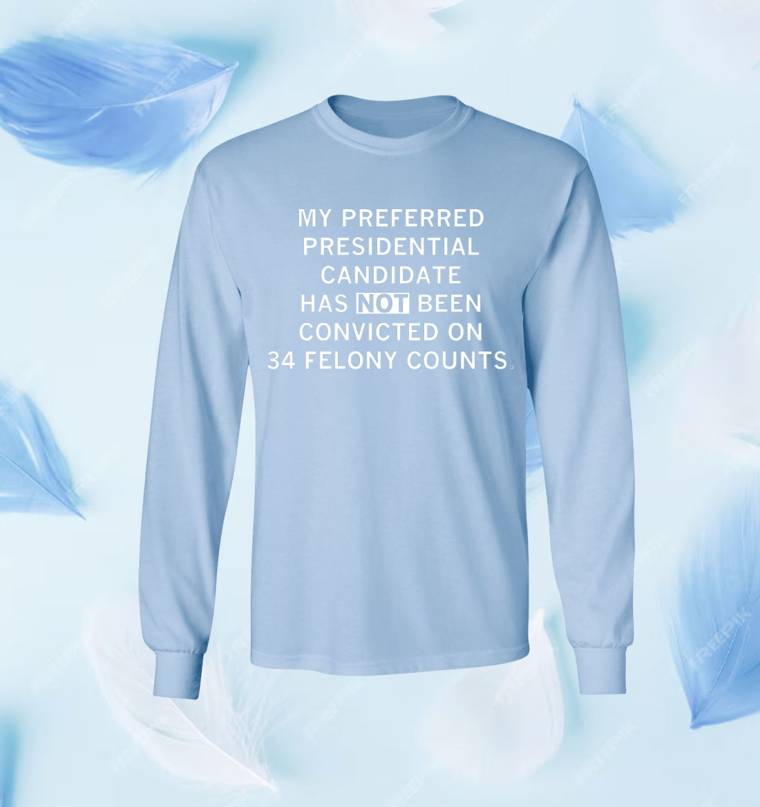My preferred presidential candidate has NOT been convicted on 34 felony counts. Shirt