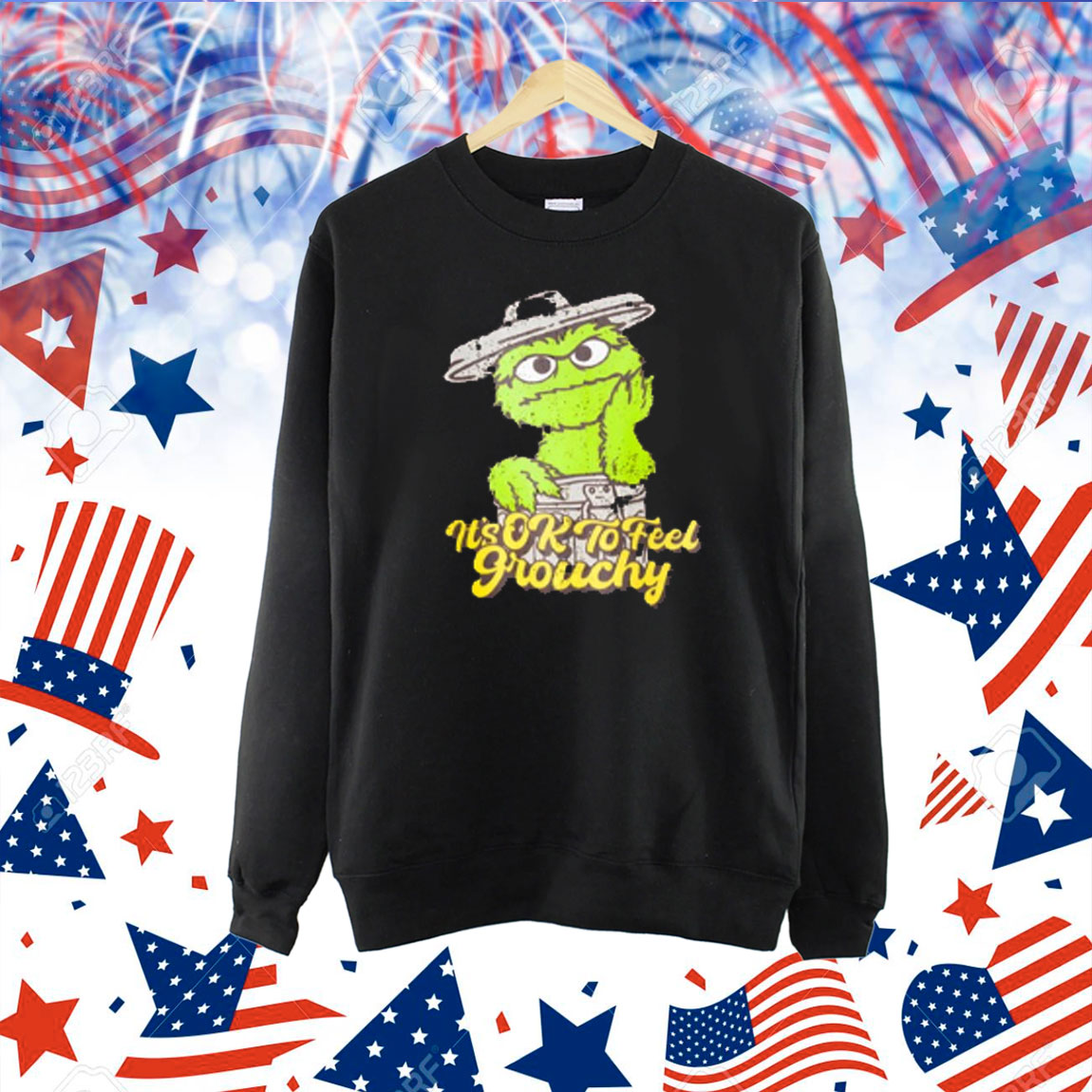 Noah Kahan Wearing Sesame Street It's Ok To Feel Grouchy Shirt