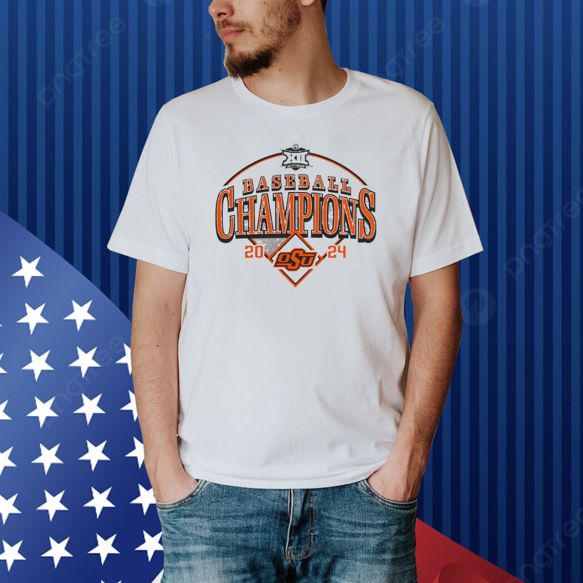 Oklahoma State Cowboys 2024 Big 12 Baseball Conference Tournament Champions Curveball Break Shirt