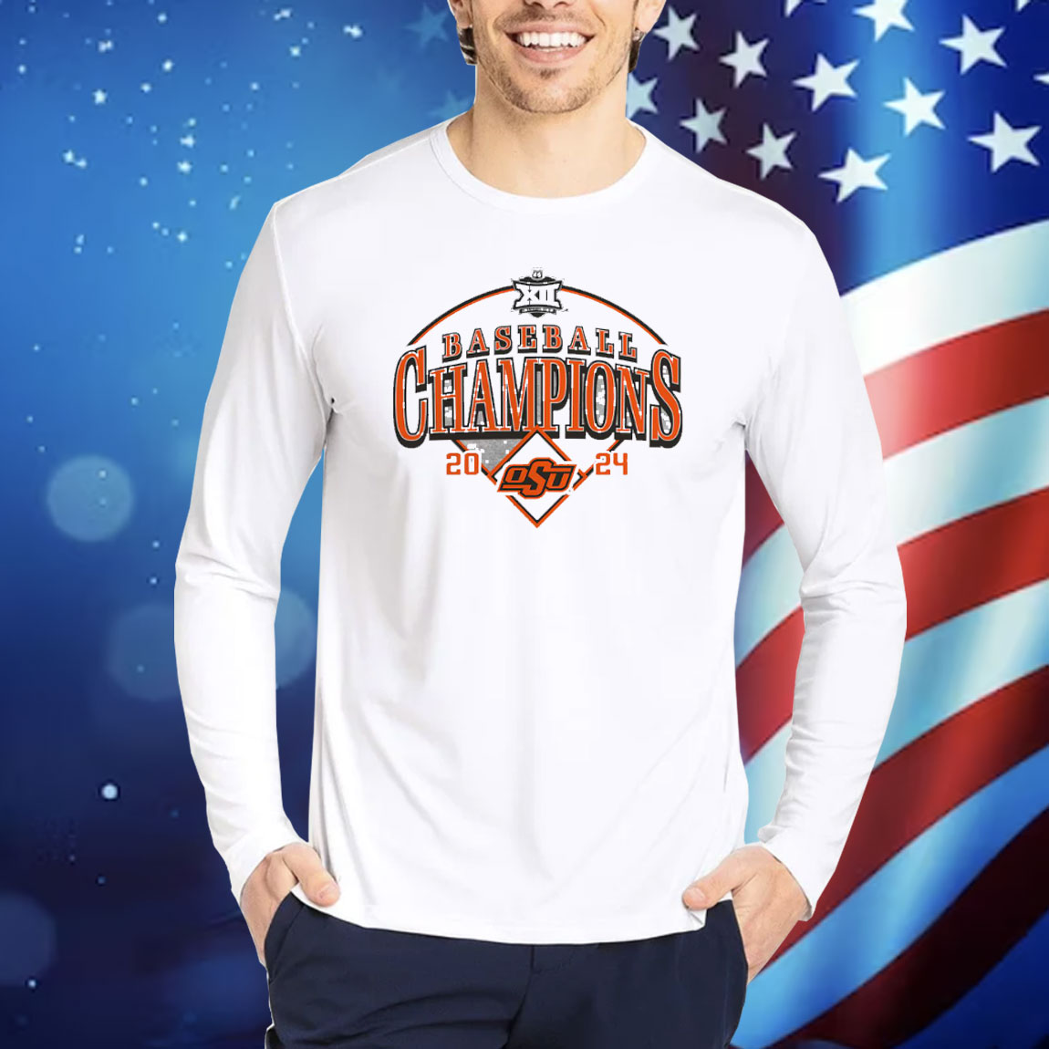 Oklahoma State Cowboys 2024 Big 12 Baseball Conference Tournament Champions Curveball Break Shirt