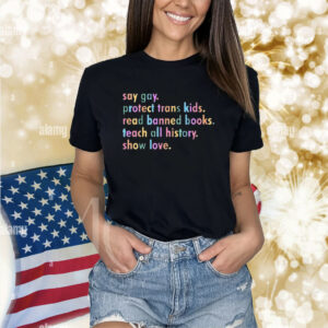 Women’s LGBTQ Pride Month Say Gay Equality Human Rights Pride Ally Casual V-Neck shirt