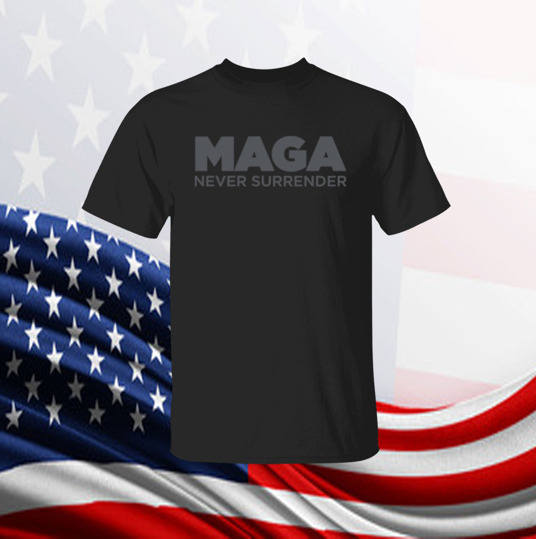 MAGA Never Surrender Black Women's Shirt