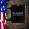 MAGA Never Surrender Black Mug