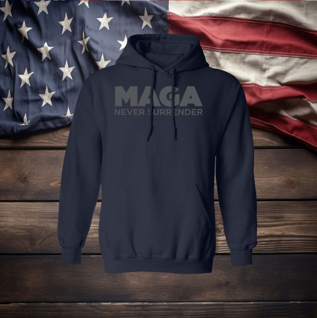 MAGA Never Surrender Black Shirt