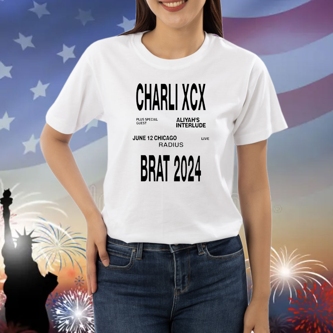 Charli Xcx Plus Special Guest Aliyah’s Interlude June 12 Chicago Live Radius Brat 2024 Shirt