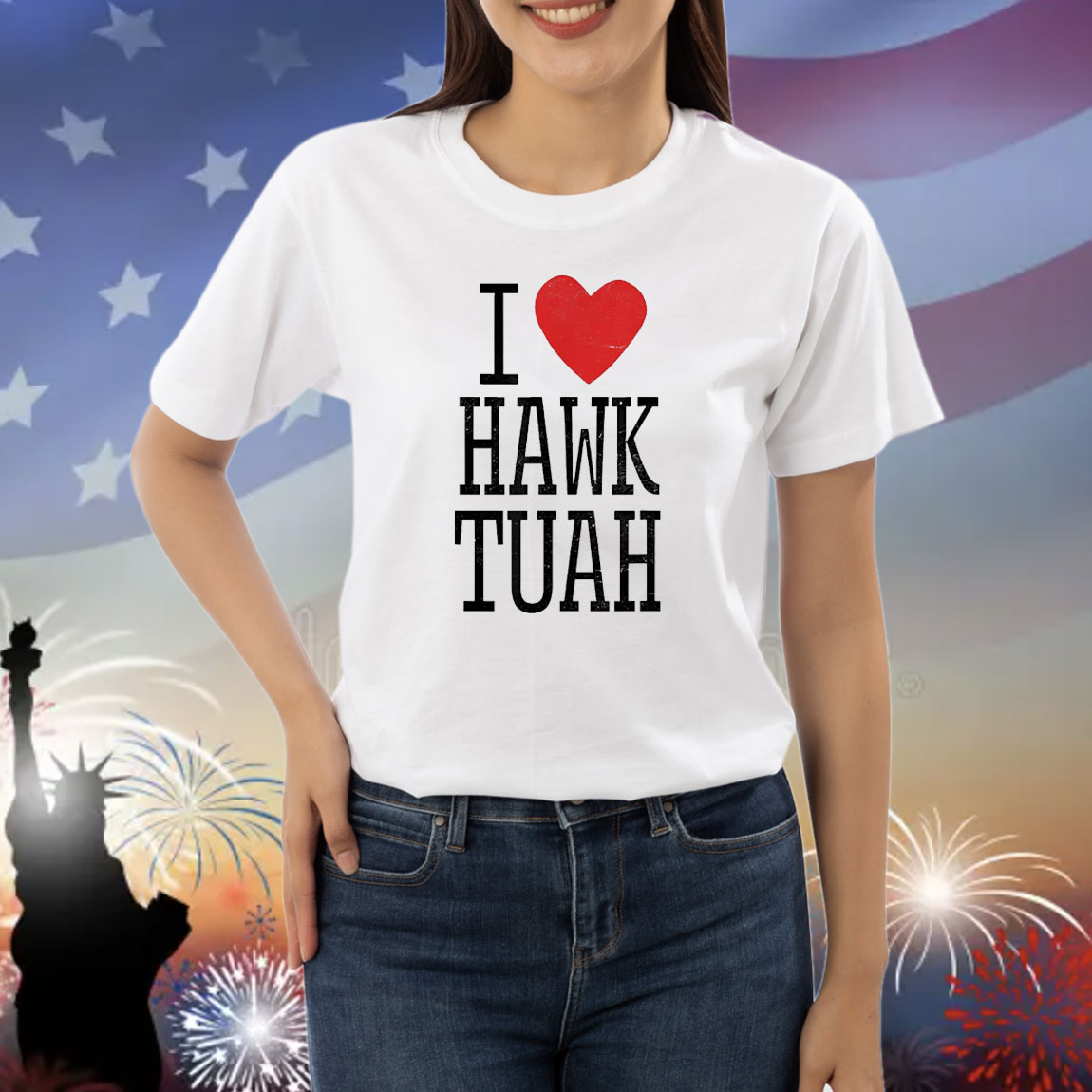 I love Hawk Tuah heart guy spit joke wet that thang Shirt