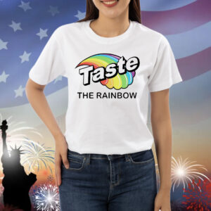 Mimis Mua wearing taste the rainbow Shirt