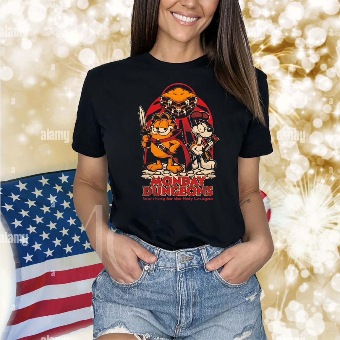 Monday Dungeons Garfield and Odie and Dungeons & Dragons Shirt