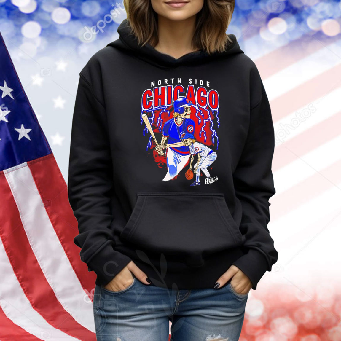 North Side Chicago Baseball skeleton Shirt