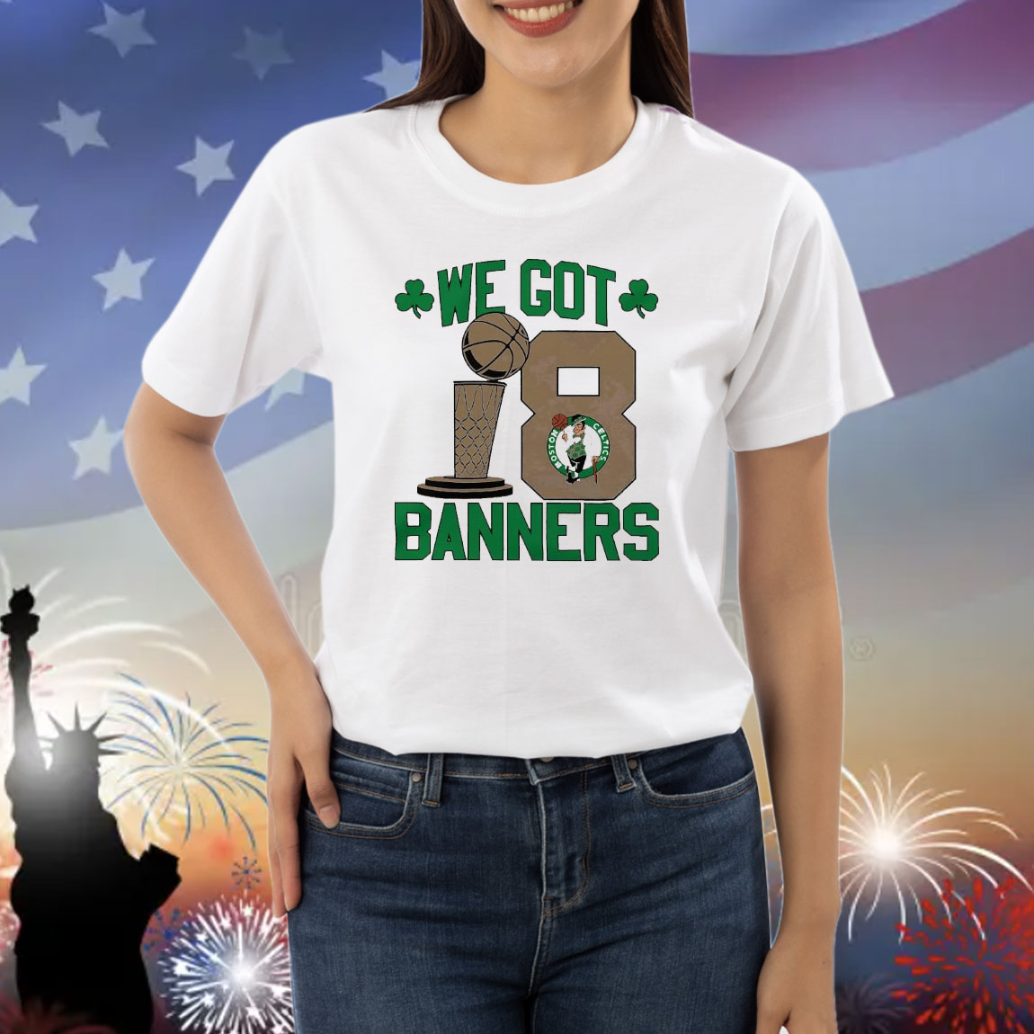 Official 2024 Boston Celtics Stadium Essentials 18-Time NBA Finals Champions We Got 18 Banners Shirt