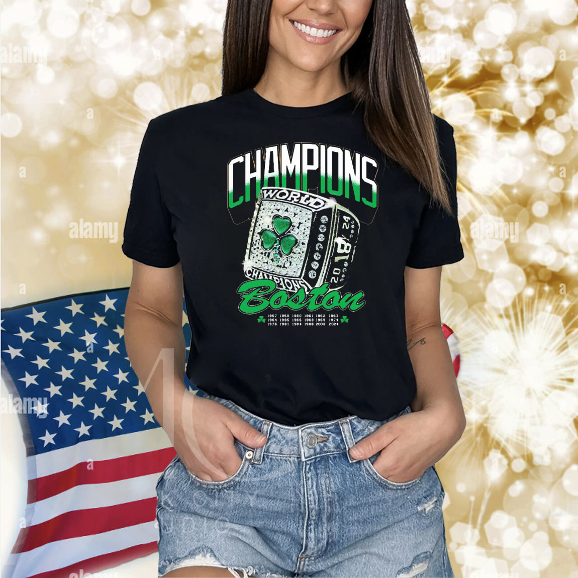 Official Bos Ring Boston Celtics World Champions 1957-2024 Shirt