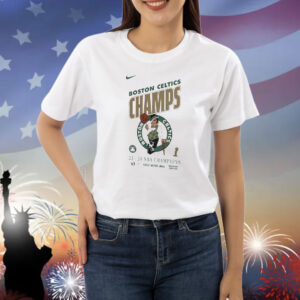 Official Boston Celtics 2023-2024 NBA Finals Champions Only Work Wins Celebration Roster Shirt