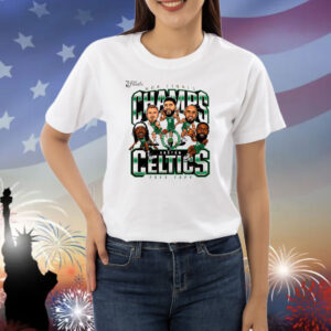 Official Boston Celtics 2023-2024 NBA Finals Champions Pull Up Jumper Caricature Shirt