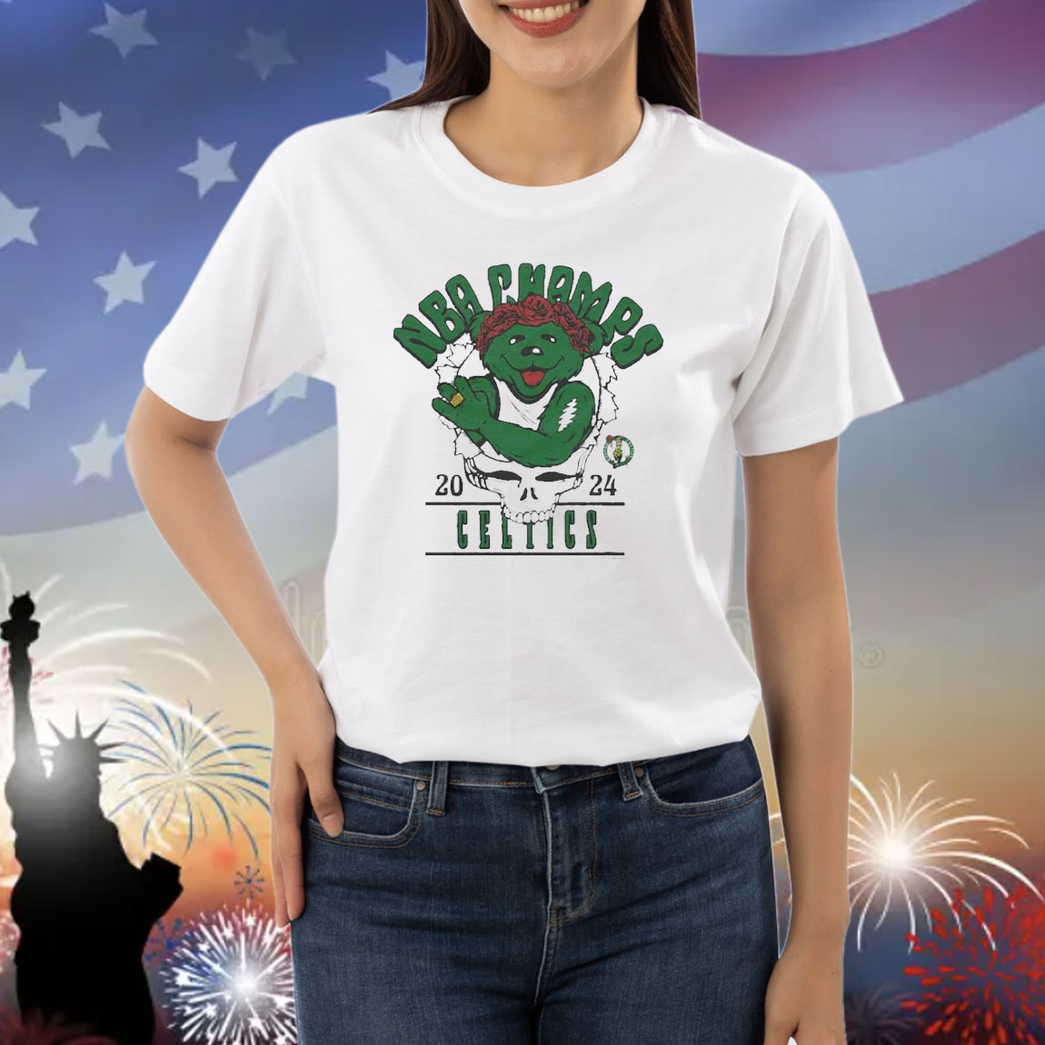 Official Boston Celtics 2024 NBA Finals Champions Grateful Dead Shirt