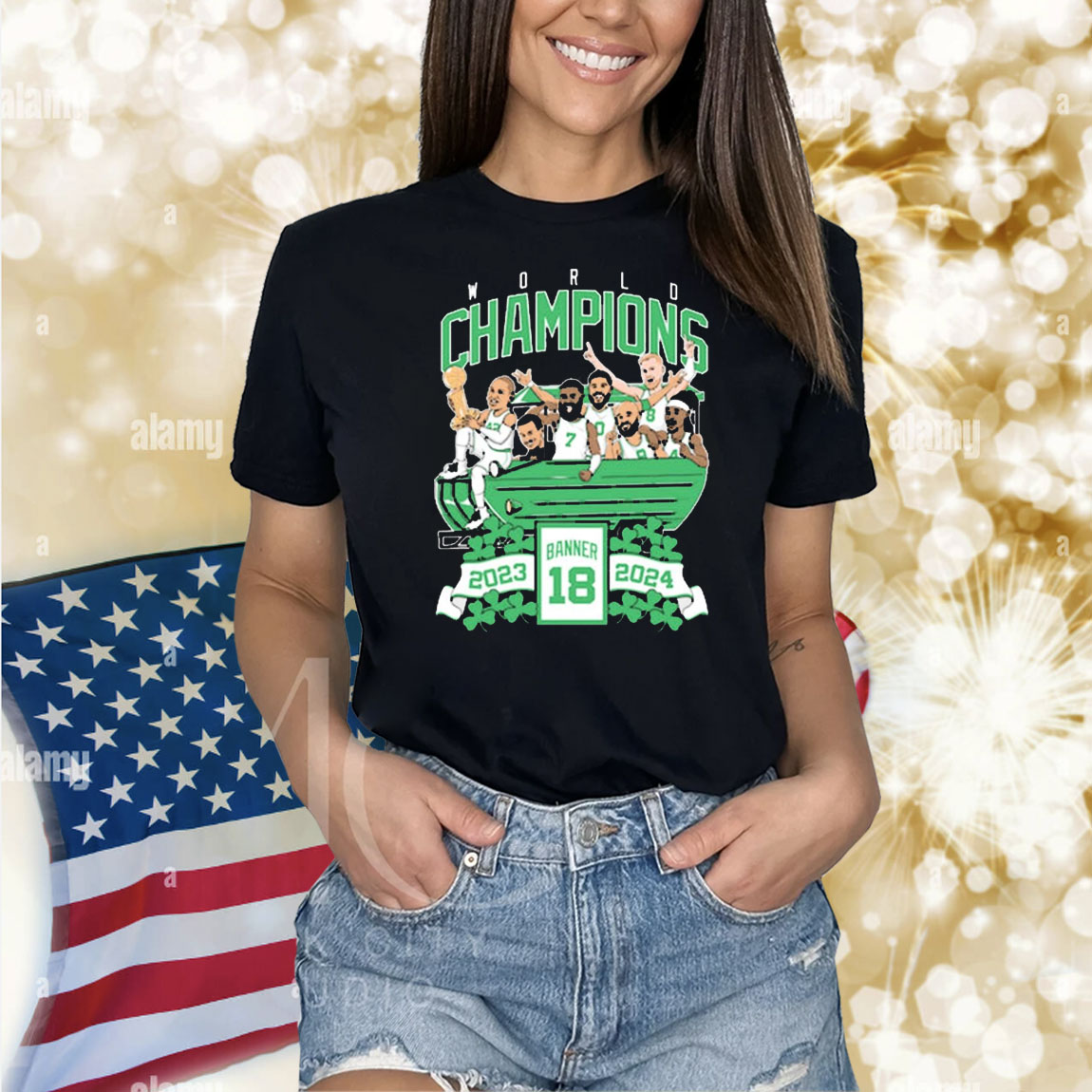 Official Boston Celtics Banner 18 Duckboat World Champions 2023-2024 Shirt