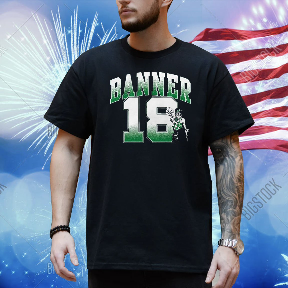 Official Boston Celtics Stadium Essentials 18-Time NBA Finals Champions Banner 18 Play Shirt