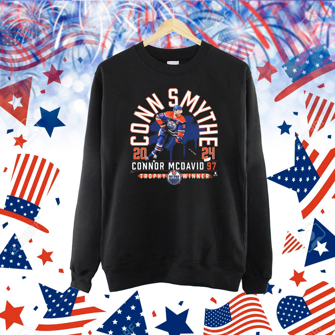 Official Connor McDavid #97 Edmonton Oilers 2024 Conn Smythe Trophy Winner Shirt
