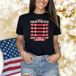 Official Florida Panthers 2024 Stanley Cup Champions Schedule Shirt