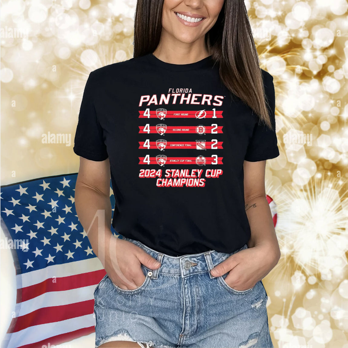 Official Florida Panthers 2024 Stanley Cup Champions Schedule Shirt
