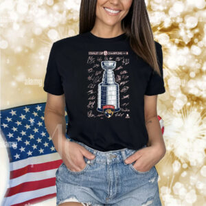 Official Florida Panthers 2024 Stanley Cup Champions Signature Roster Shirt