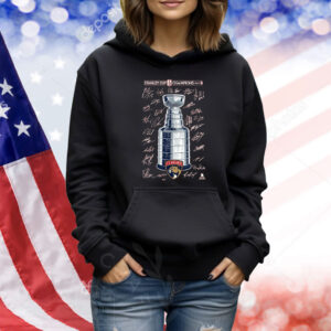 Official Florida Panthers 2024 Stanley Cup Champions Signature Roster Shirt