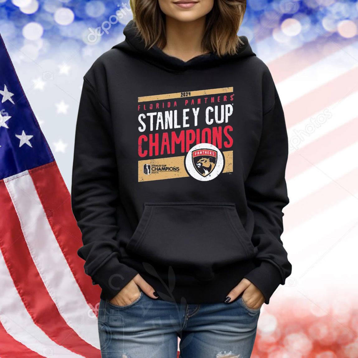 Official Florida Panthers Majestic Threads 2024 Stanley Cup Champions Tri-Blend Ringer Shirt
