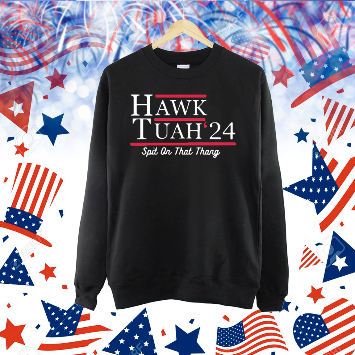Official Hawk Tuah ’24 Spit On That Thang Text Black Shirt