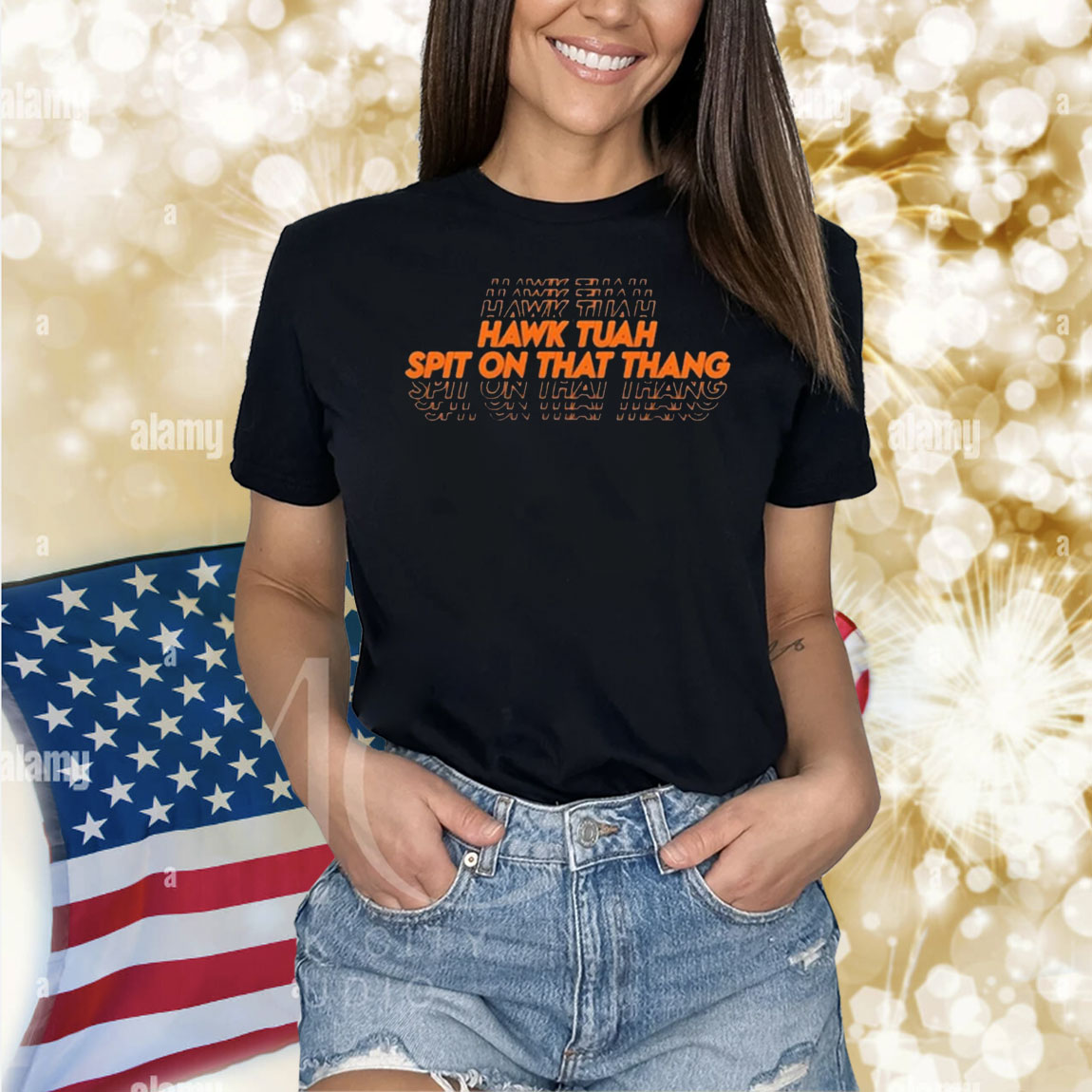 Official Hawk Tuah Spit On That Thang Modern Text Shirt