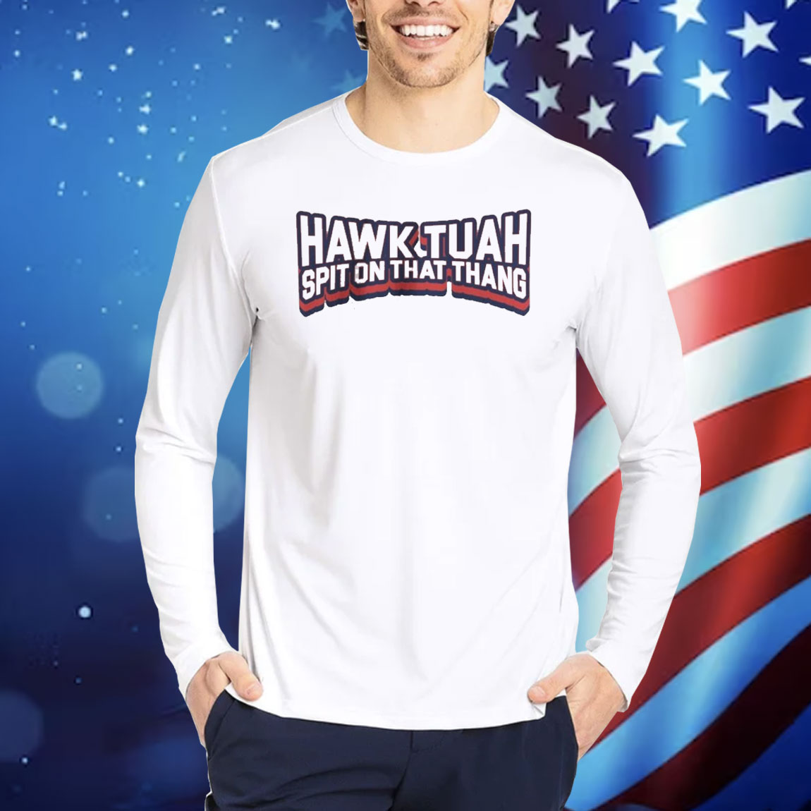 Official Hawk Tuah Spit On That Thang Text White Shirt
