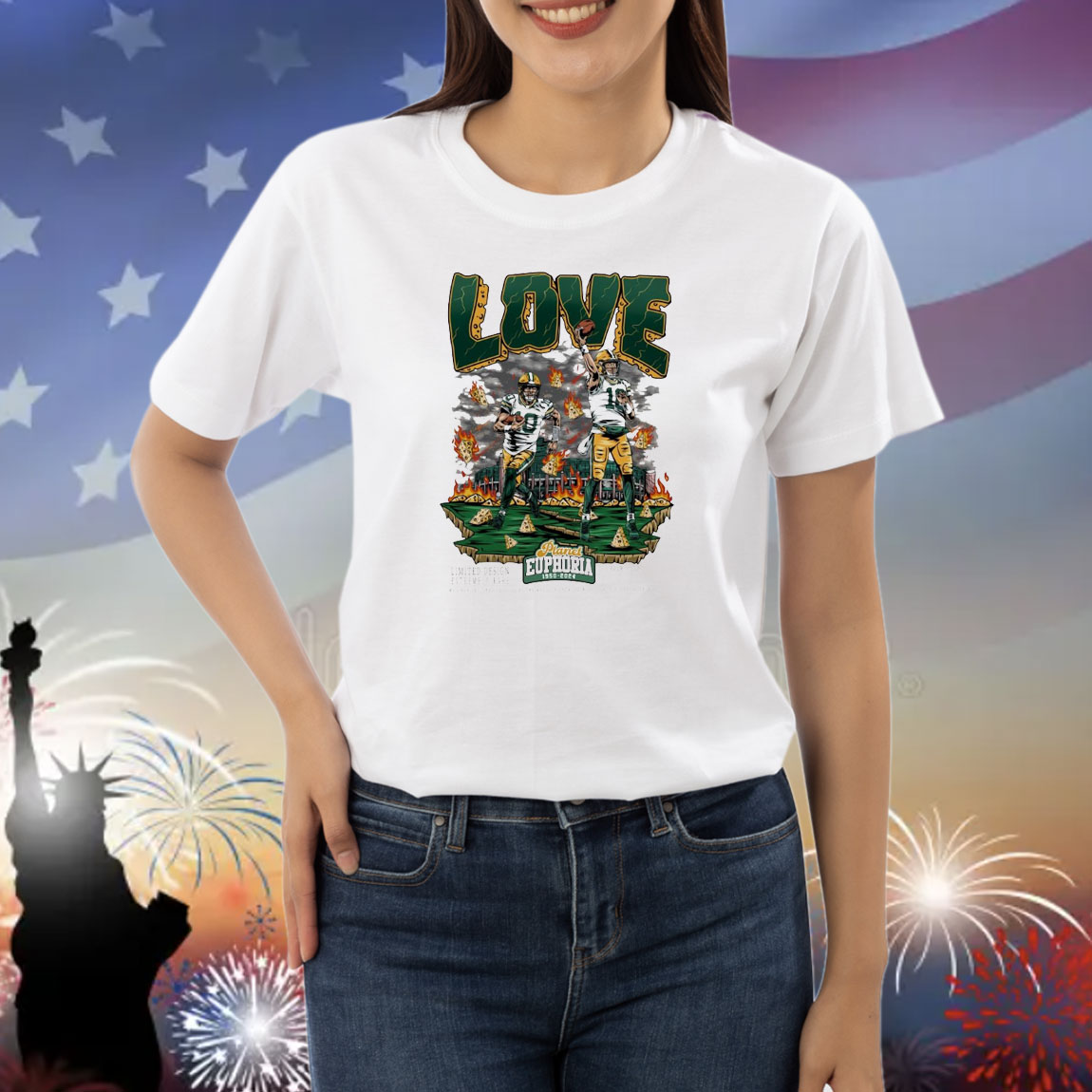 Official Jordan Love Green Bay Packers V3 Planet Euphoria Artwork 2024 Shirt