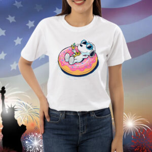 Official Peanuts Snoopy and Woodstock Donut worry be happy Shirt