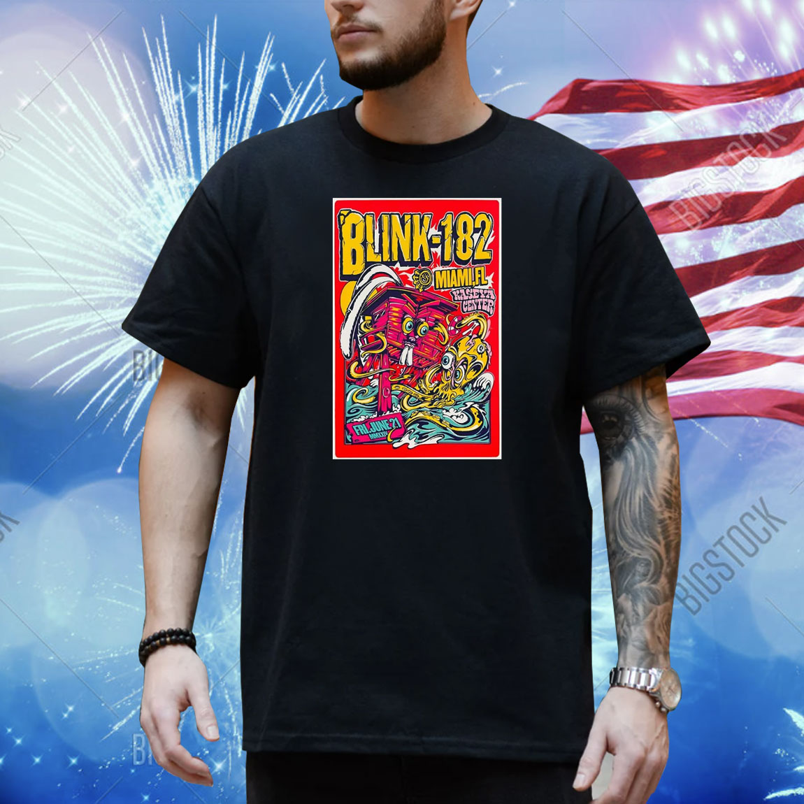 Official Poster Blink-182 June 21 2024 Kaseya Center Tour Miami FL Shirt