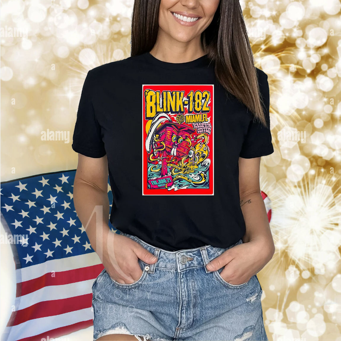 Official Poster Blink-182 June 21 2024 Kaseya Center Tour Miami FL Shirt