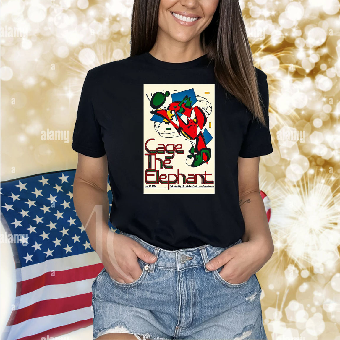 Official Poster Cage The Elephant June 20 2024 Utah First Credit Union Amphitheatre Salt Lake City UT Shirt