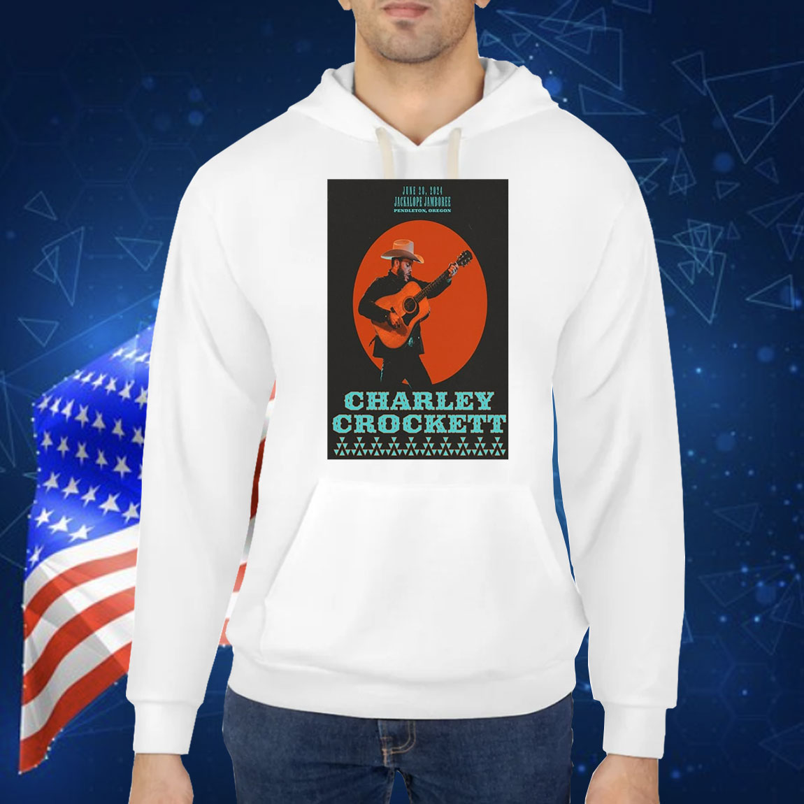 Official Poster Charley Crockett June 28 2024 Jackalope Jamboree Pendleton OR Shirt
