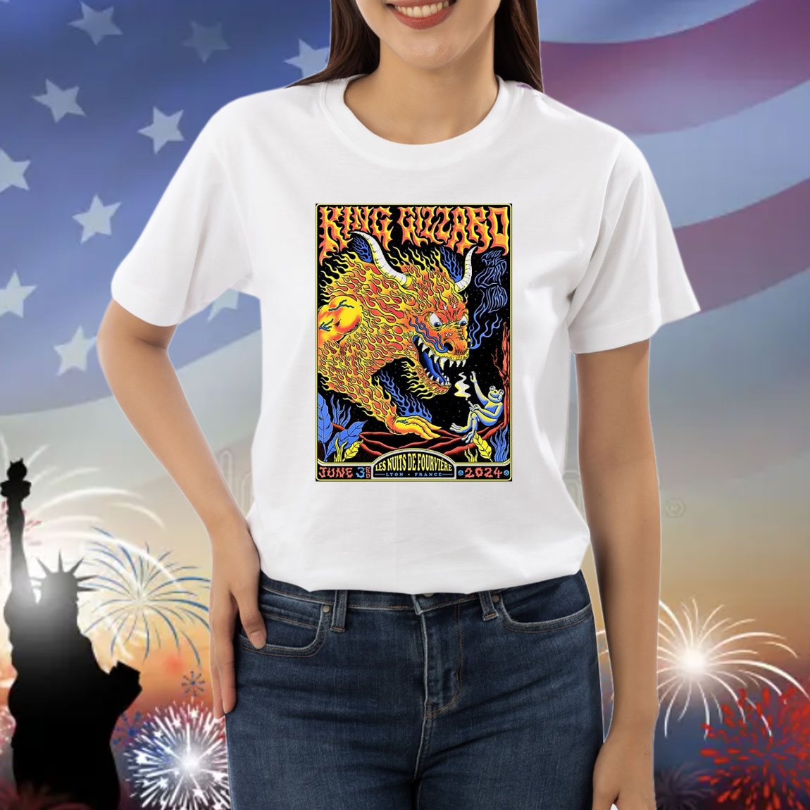 Official Poster King Gizzard And The Lizard Wizard June 3 2024 Les Nuits De Fourvière Lyon France Shirt