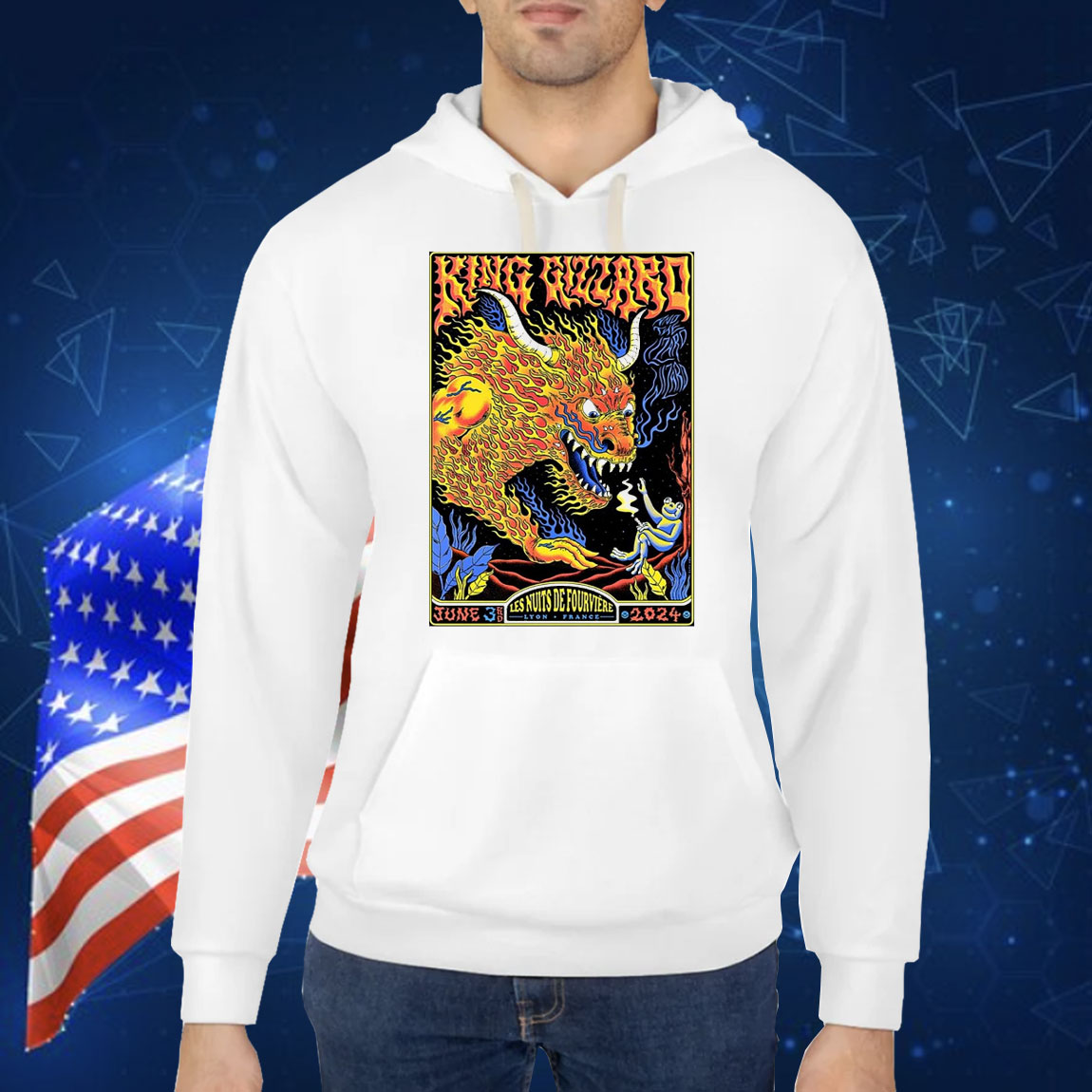 Official Poster King Gizzard And The Lizard Wizard June 3 2024 Les Nuits De Fourvière Lyon France Shirt